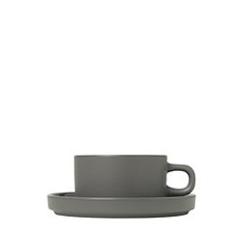 Set med 2 tekoppar och fat - Pewter, MIO