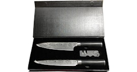 Japanska Kockknivar Set - 2 knivar med knivslip