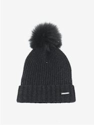 Pom Pom Beanie, Dark Grey Melange