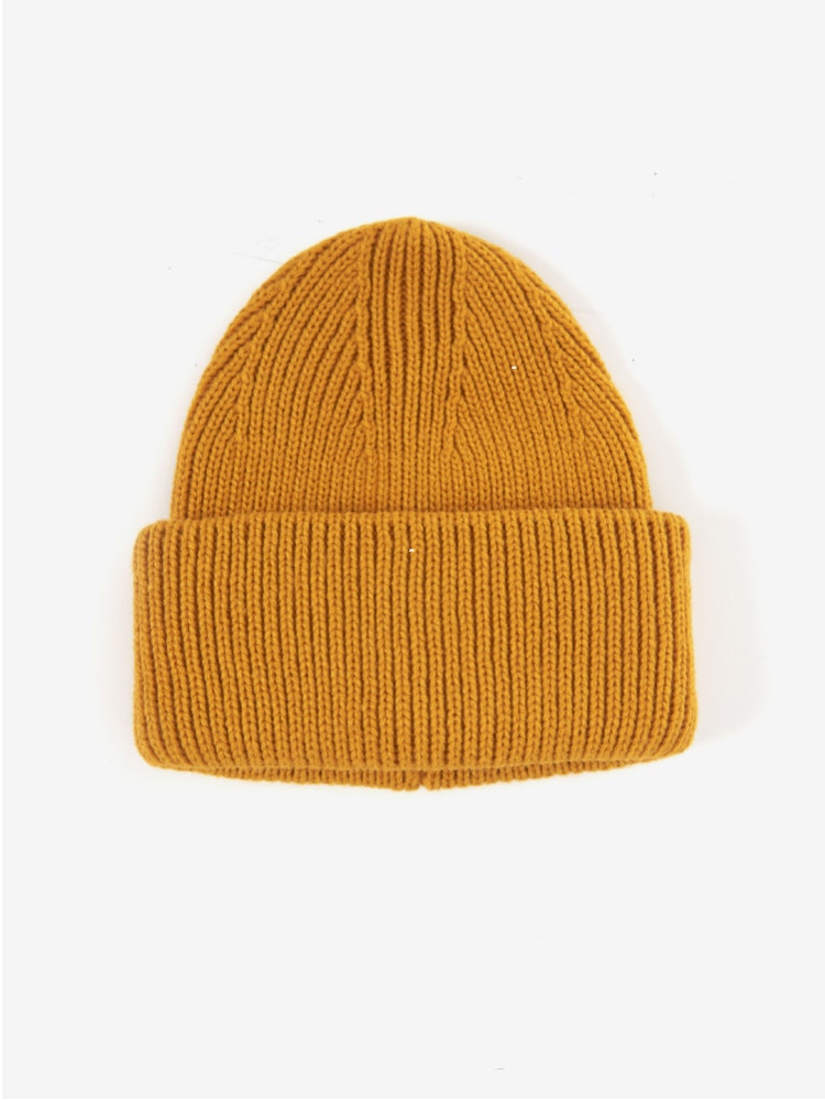 Ribbed Oversized Beanie, Yellow