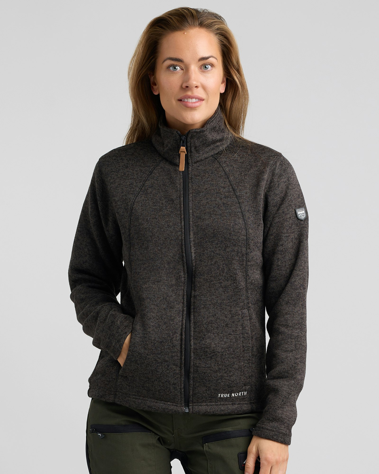 Flatfleece Jacka Dam Mörkgrå