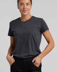 Mörkgrå T-shirt Dam i Bomull, Funktionell Bas för Friluftslivet