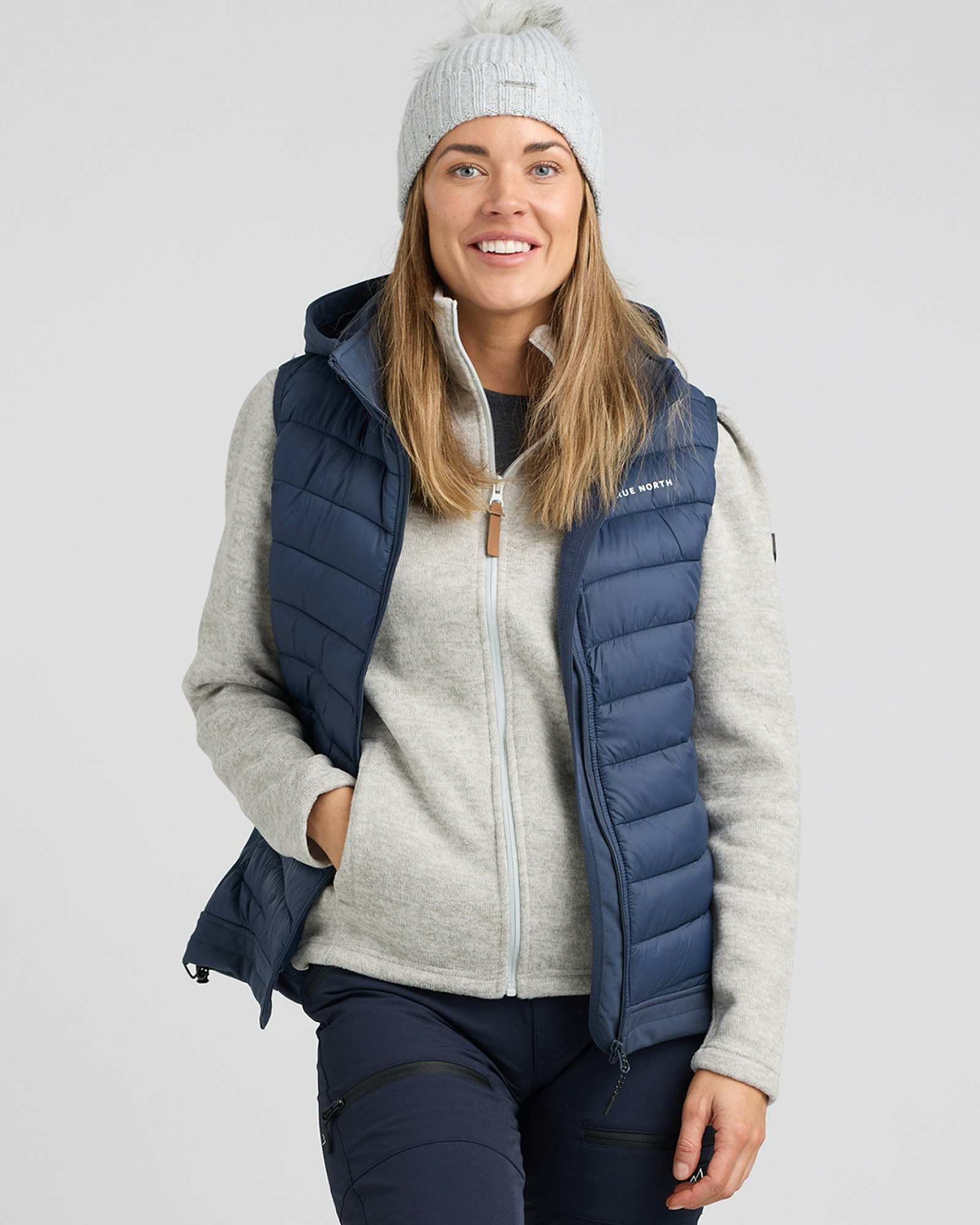 Flatfleece Jacka Dam Ljusgrå