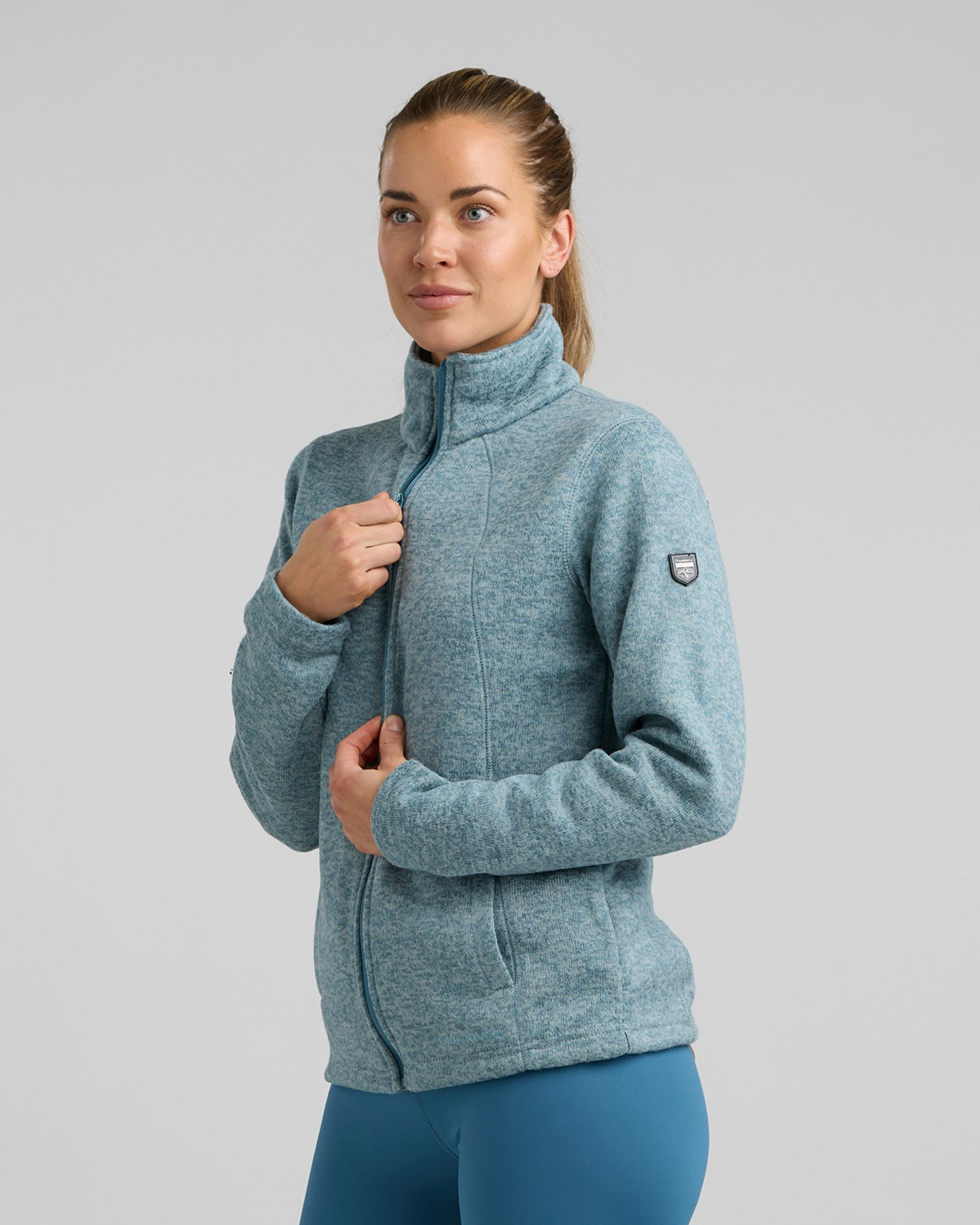 Flatfleece Jacka Dam Stålblå