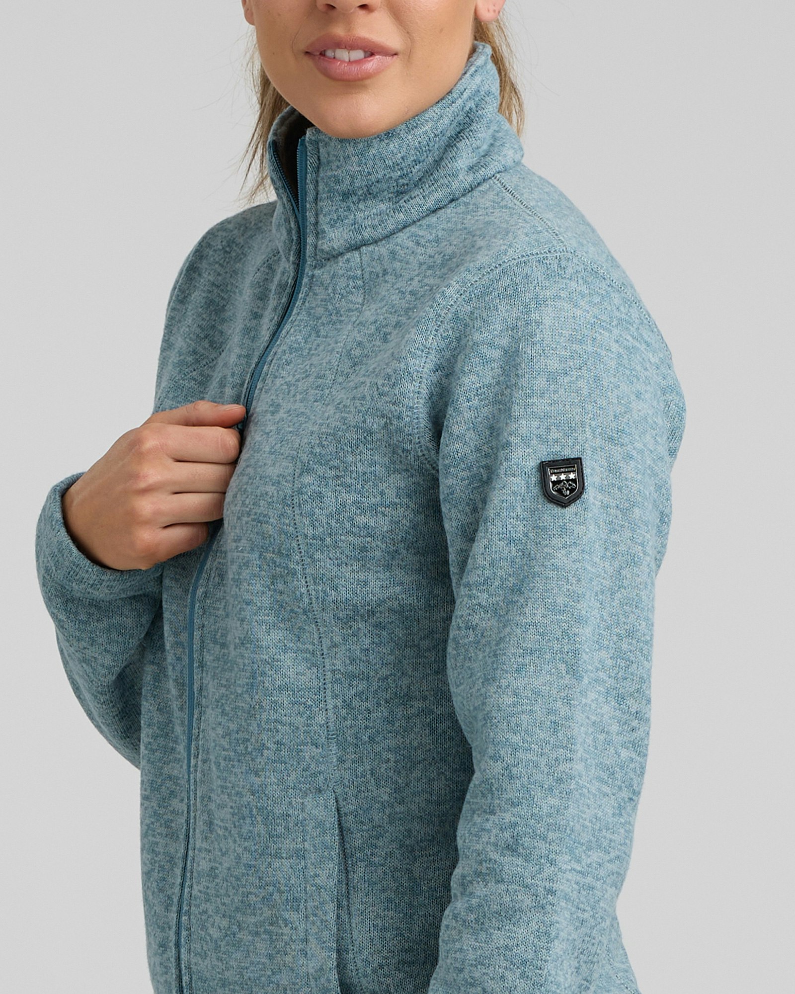 Flatfleece Jacka Dam Stålblå
