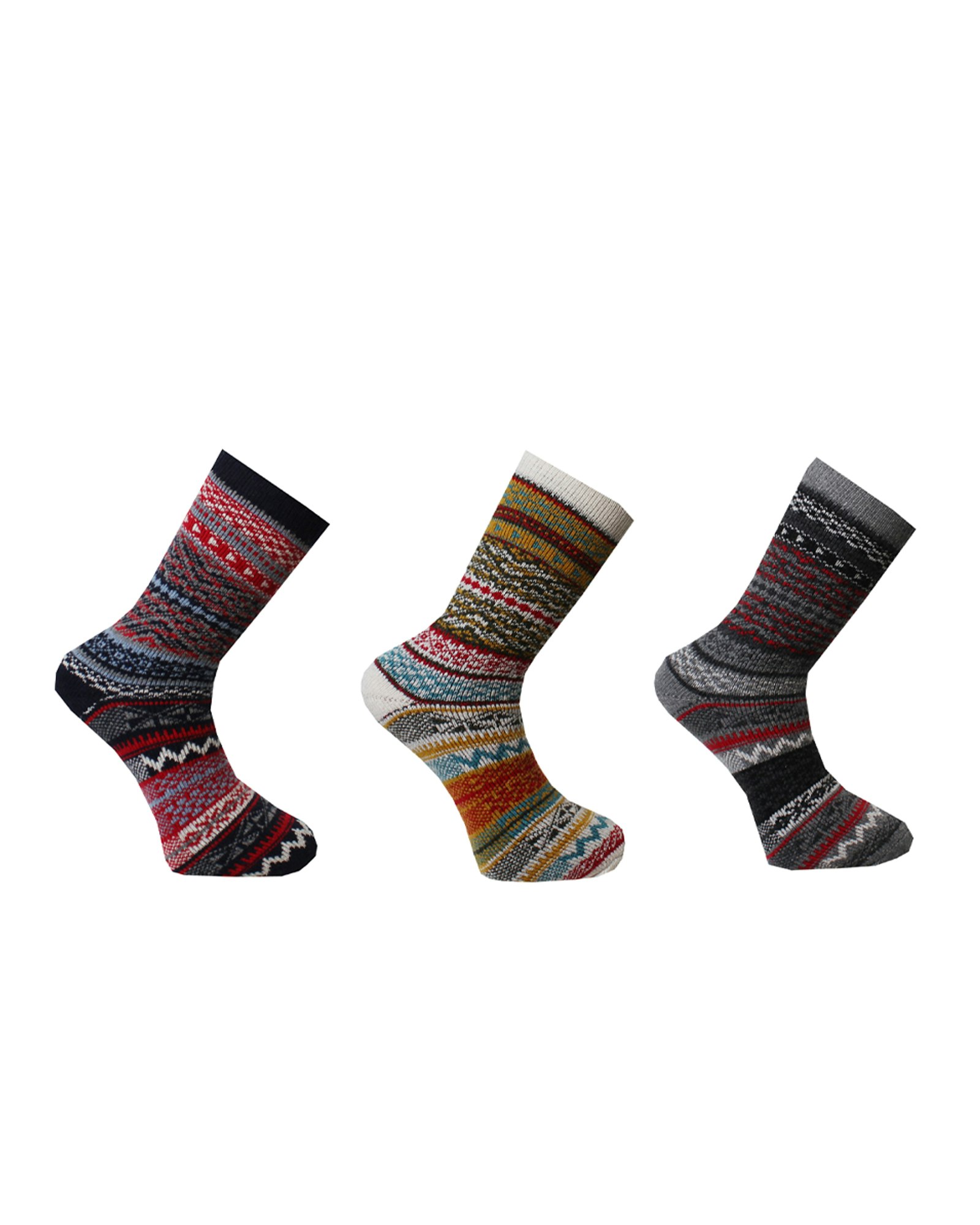 Mönstrade Ullsockor i 3-pack