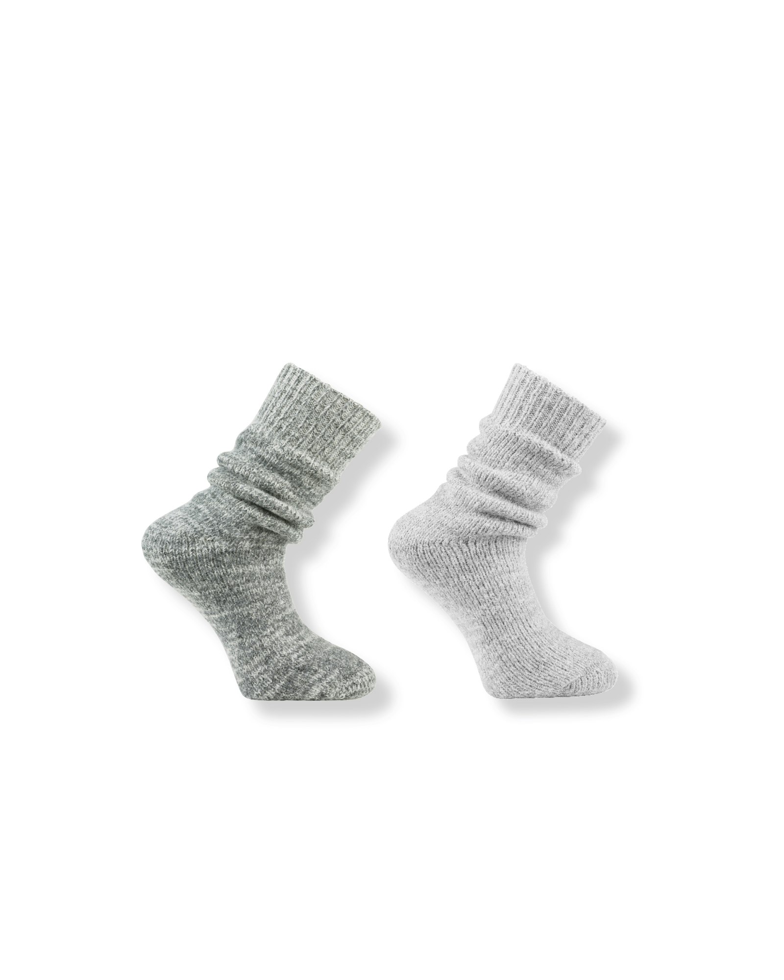 Eskimåsocka i Ull, Grå och ljusgrå 2-par