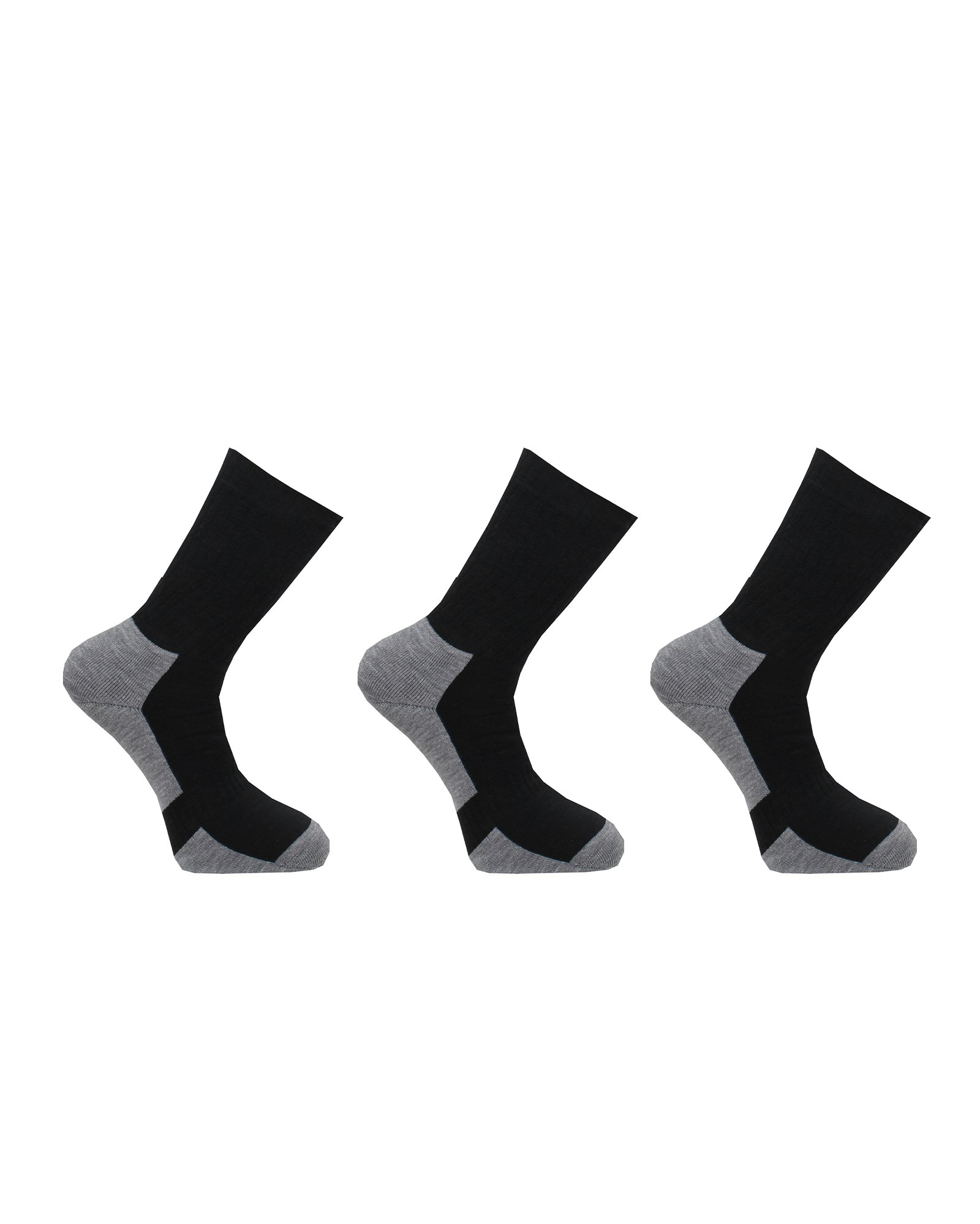 Merinoull Hiking Socks, Svart/Grå 3-Par