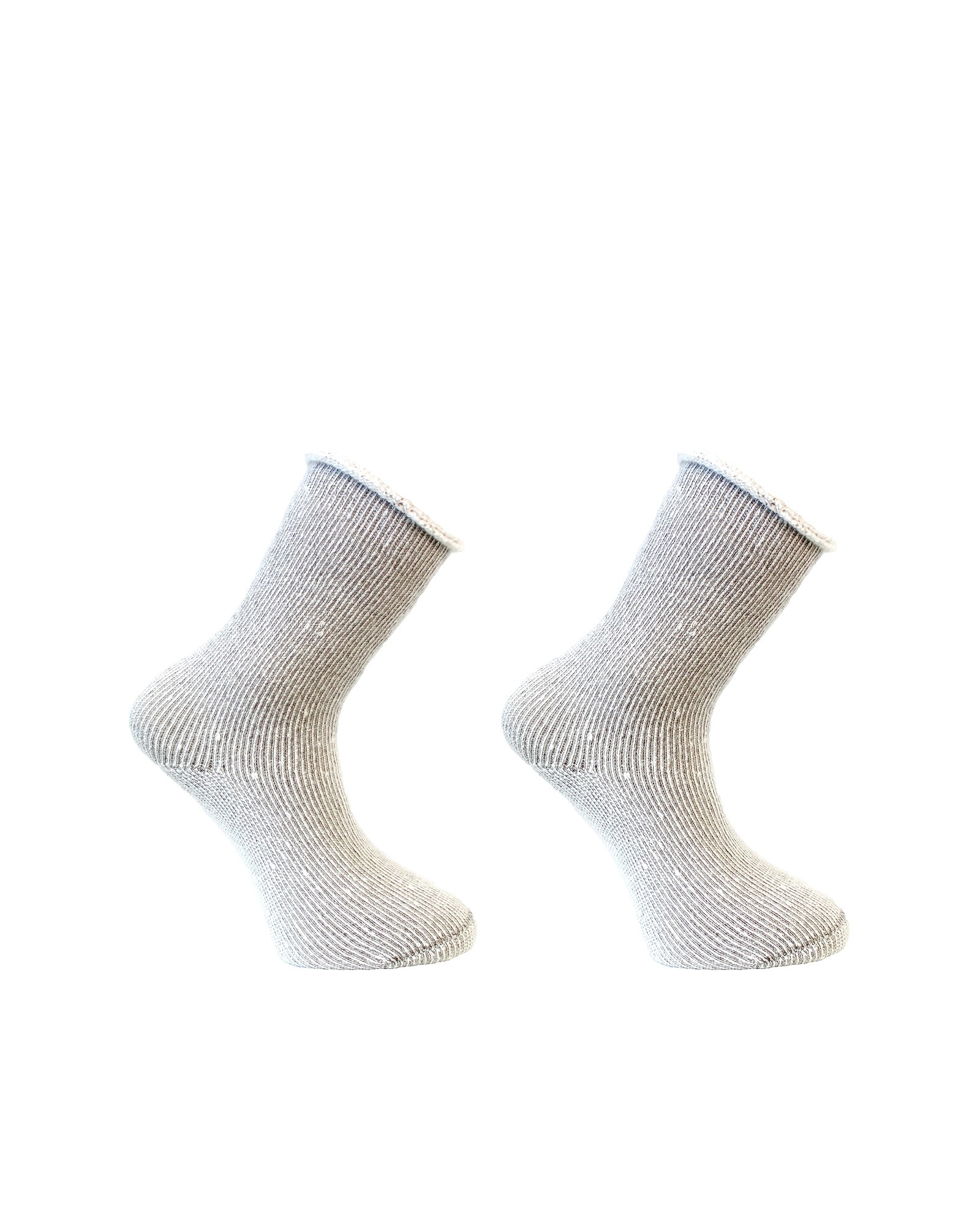 Helfrottéstickade Ullsockor i Cremevit 2-par