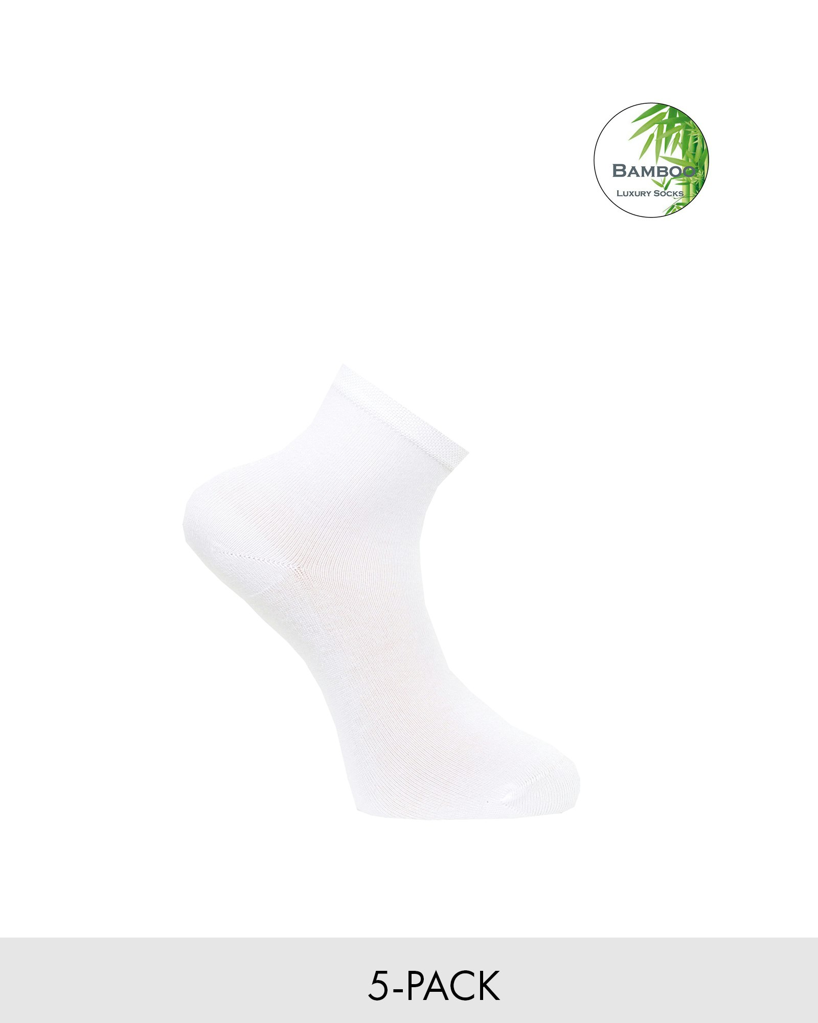 Super-Comfi Ankelstrumpa Bambu, Vit 5-par