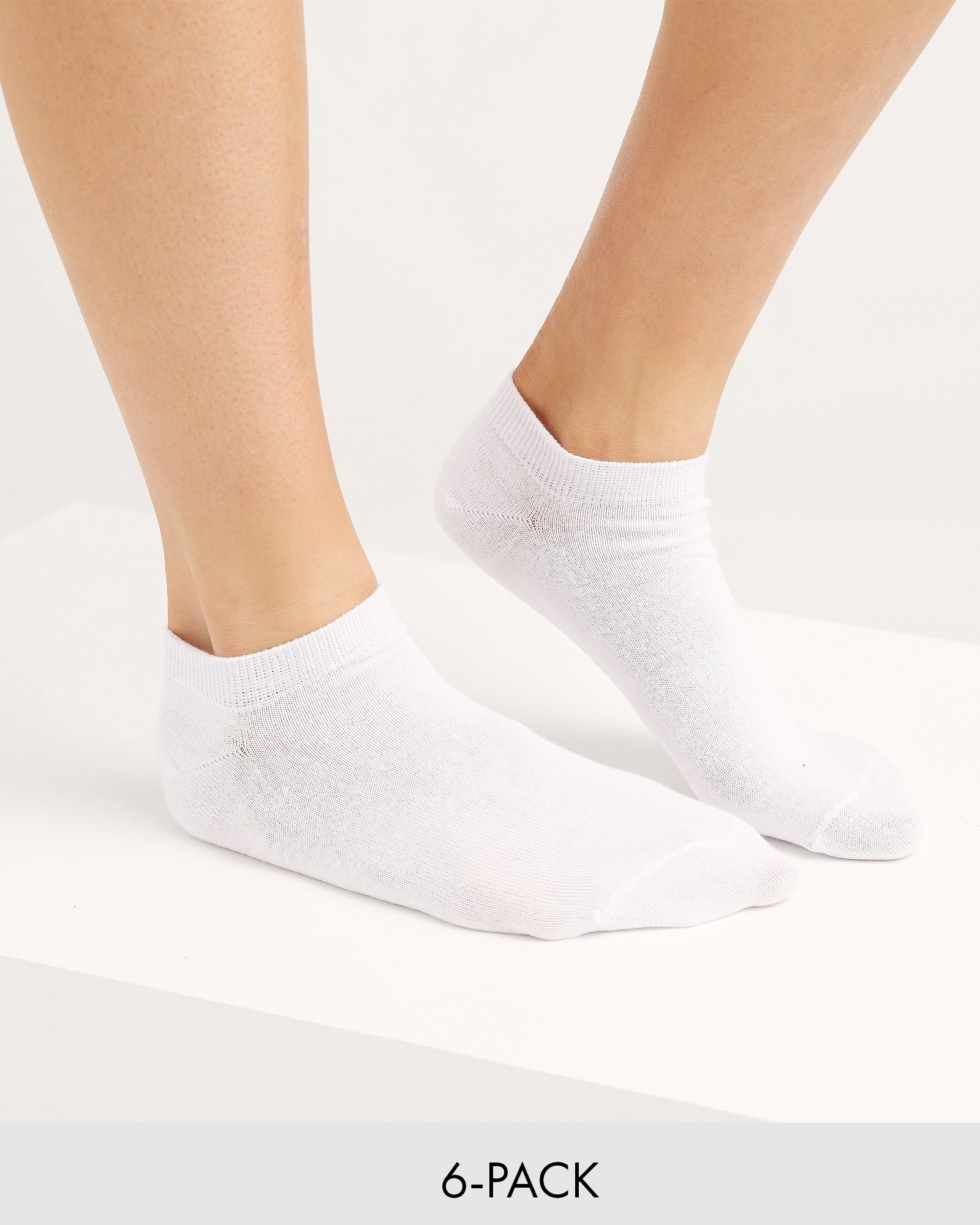 Sneaker Socks Bambu, Vit 6-pack