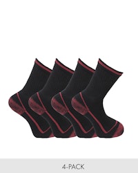 Kraftig Bambusocka Frottésula, Svart/Röd 4-Pack