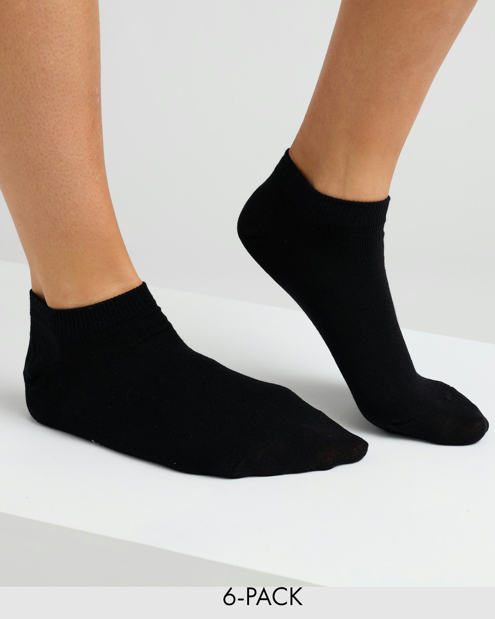 Sneaker's Socks - Utan Tåsöm i Bambu, Svart 6-pack