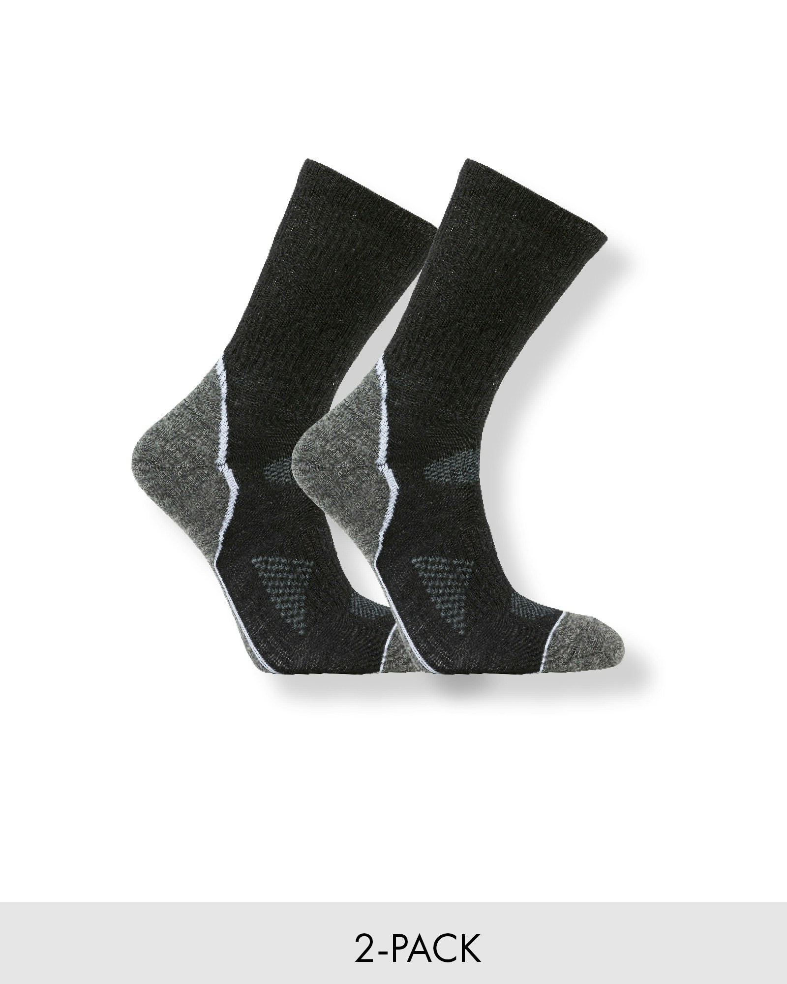 Cross Country Race Ull Socks, Svart/Grå 2-Par