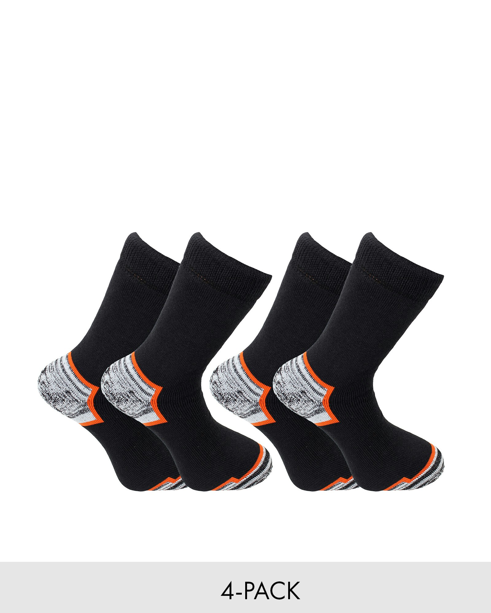 Kraftig Bomullssocka Helfrotté, Svart 4-pack