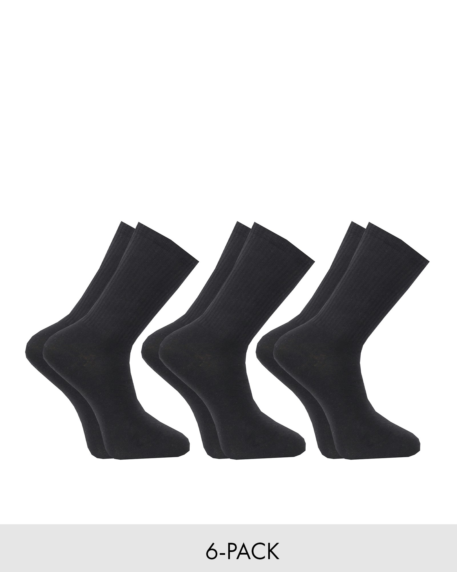 Tennis Socks Frottésula, Svart 6-pack