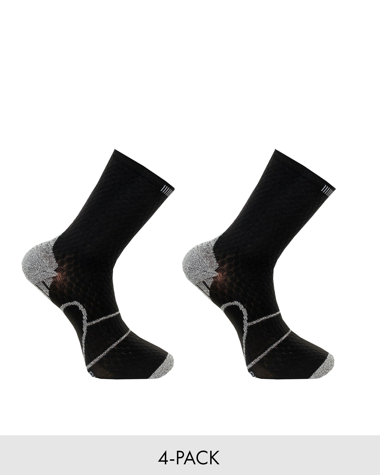 Running Socks Regular Reflex Svart 4 Pack