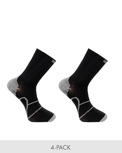 Running Socks Regular Reflex, Svart 4-Pack