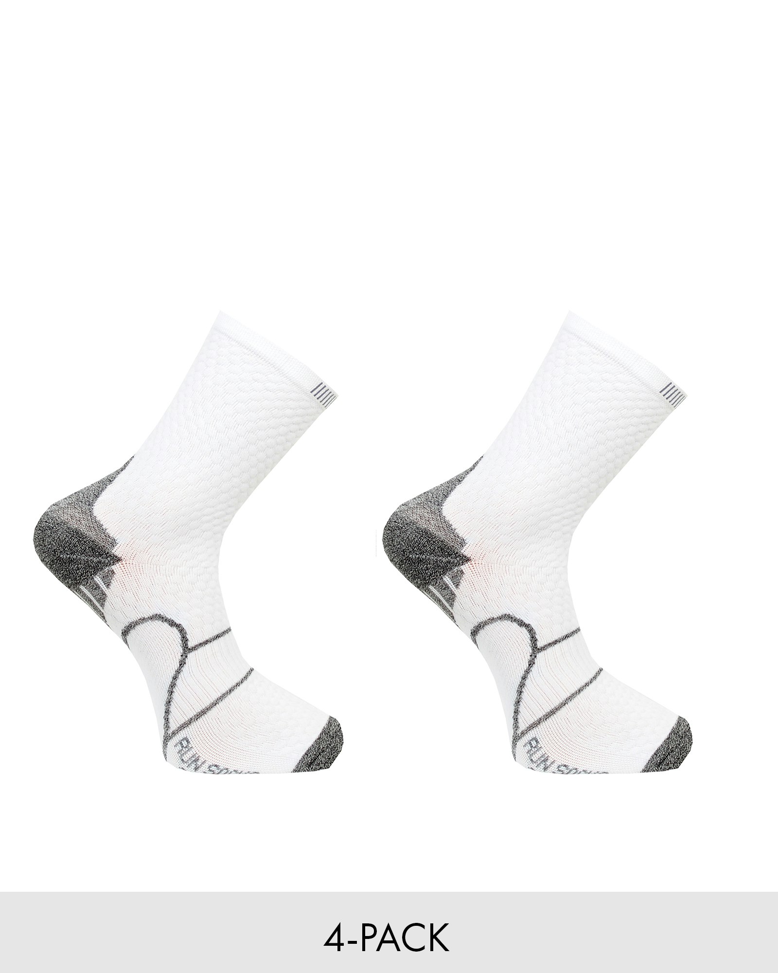 Running Socks Regular Reflex, Vit 4-pack