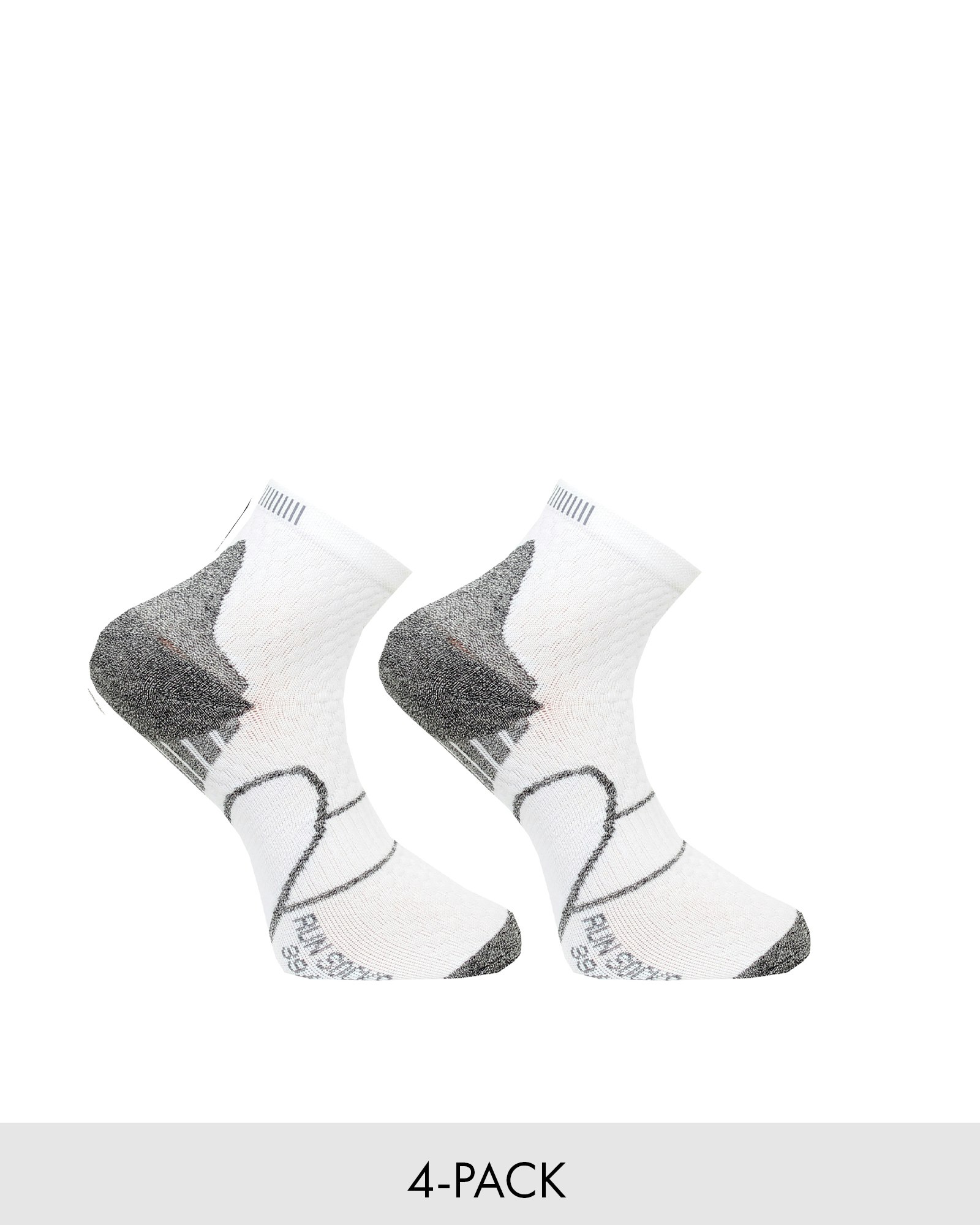 Running Ankle Socks Reflex, Vit 4-pack