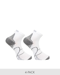 Running Ankle Socks Reflex, Vit 4-pack
