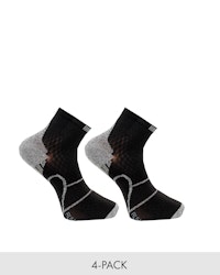Running Ankle Socks Reflex, Svart 4-pack