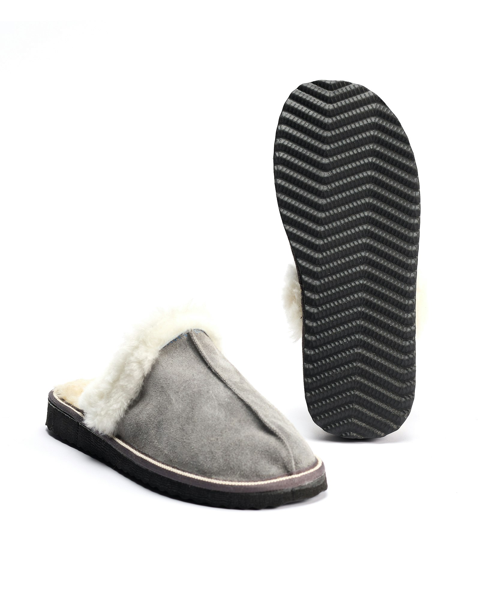 Fårskinn Slippers FJÄLL, Ljusgrå