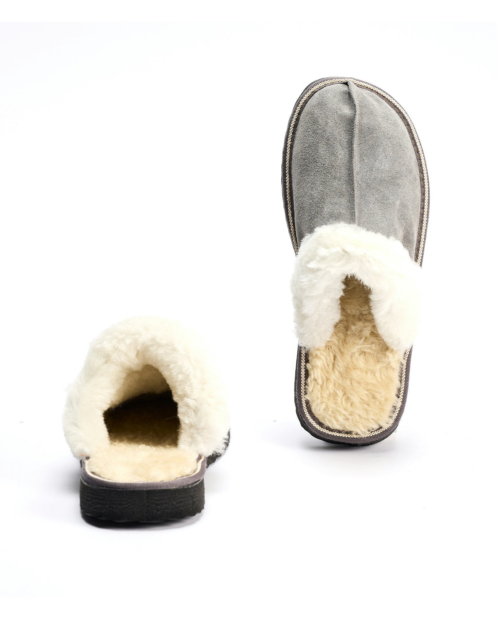 Fårskinn Slippers FJÄLL, Ljusgrå