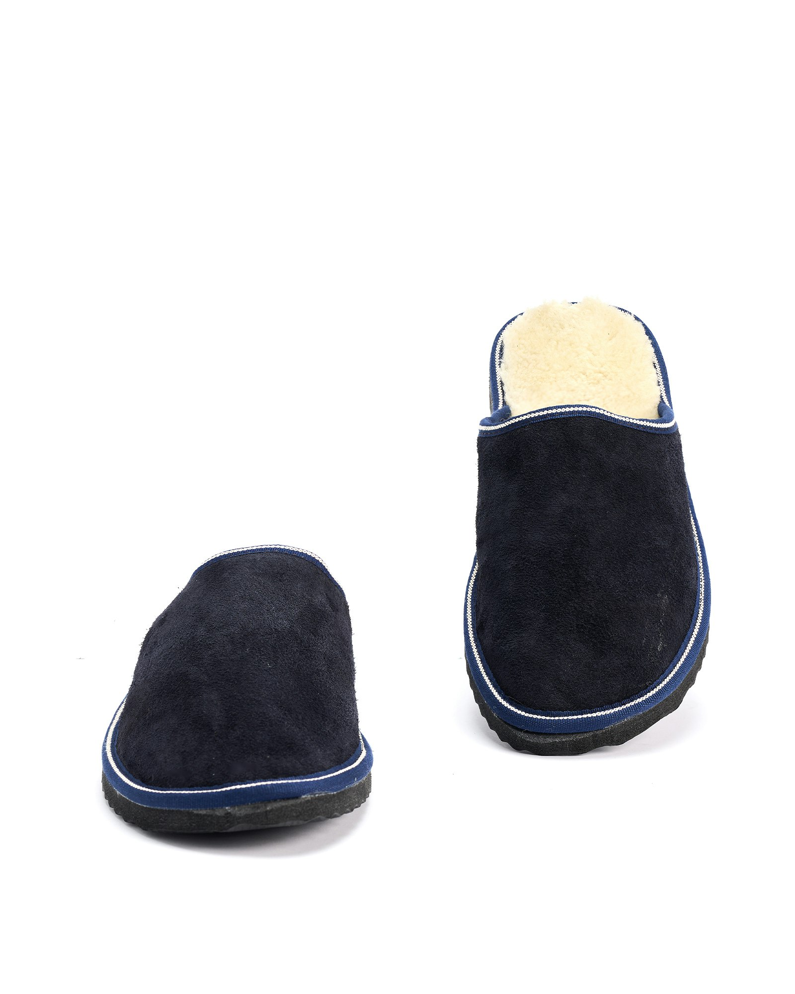 SÄLEN Fårskinn Slippers, Marinblå