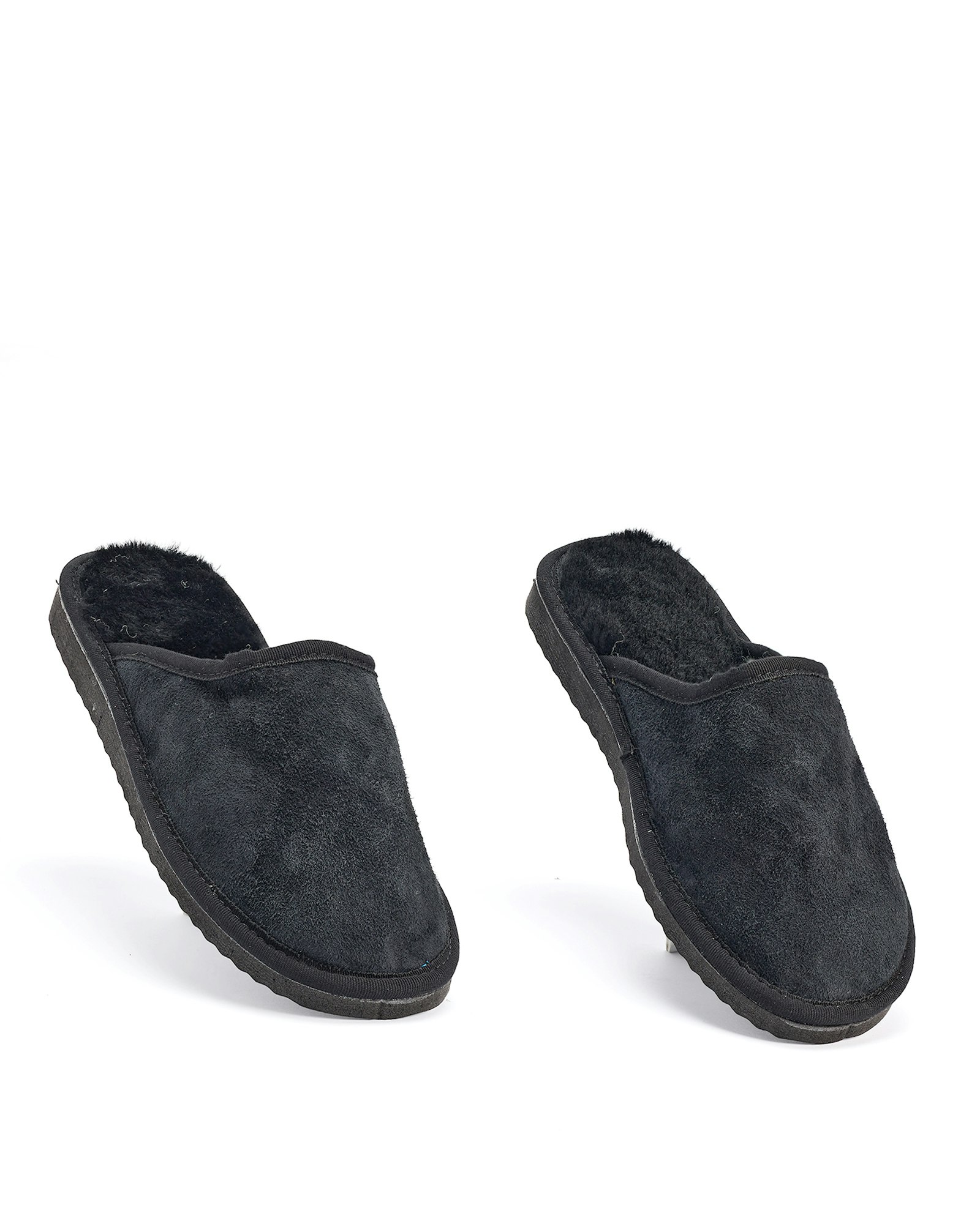 Mocka Slippers i Fårskinn SÄLEN, Black