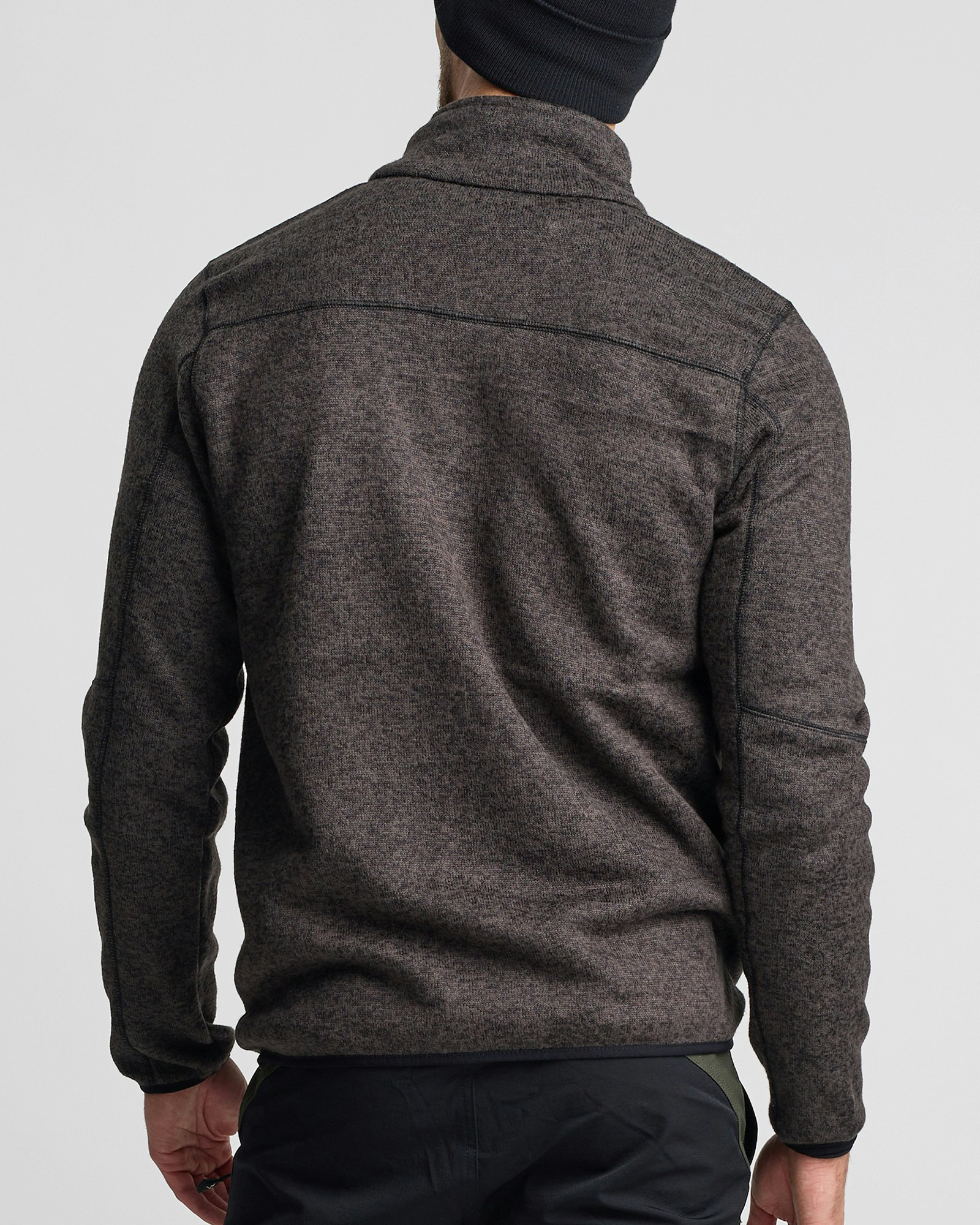 Jacka Flatfleece Herr, Svart-Melange