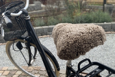 Överdrag för Cykelsadel 100% Äkta Fårskinn, Brun