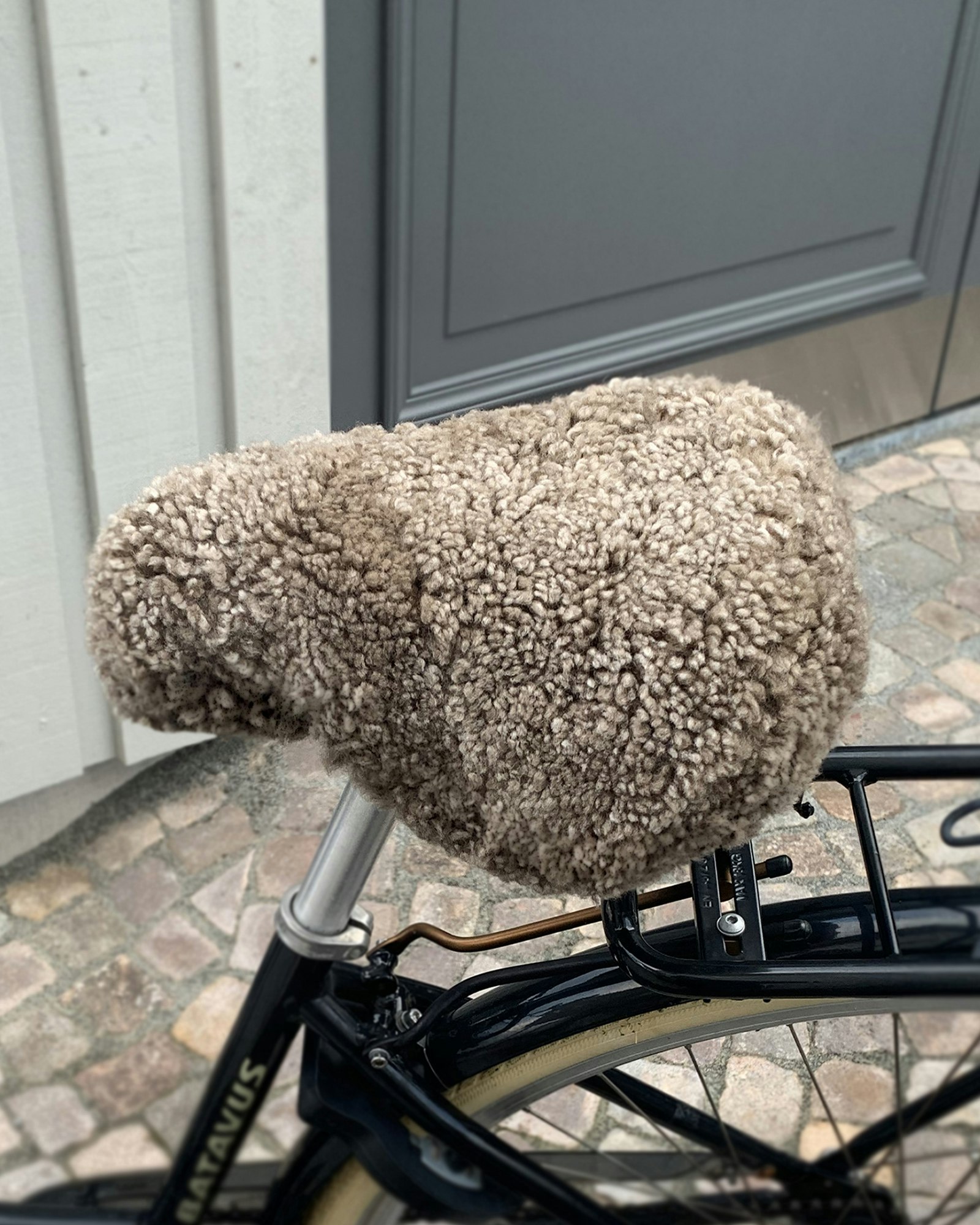 Överdrag för Cykelsadel 100% Äkta Fårskinn, Brun