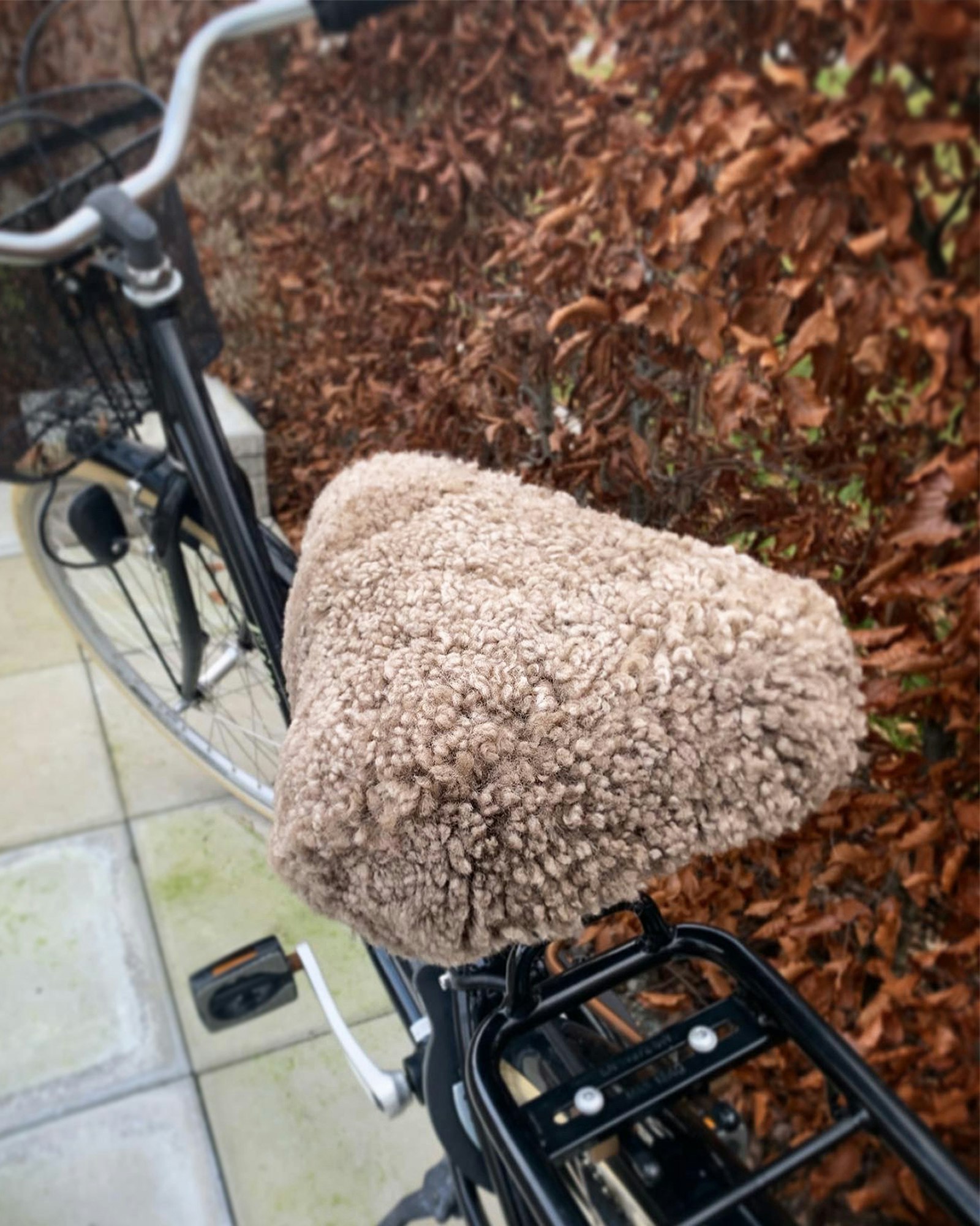Överdrag för Cykelsadel 100% Äkta Fårskinn, Brun