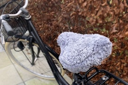 Överdrag för Cykelsadel 100% Äkta Fårskinn, Grå