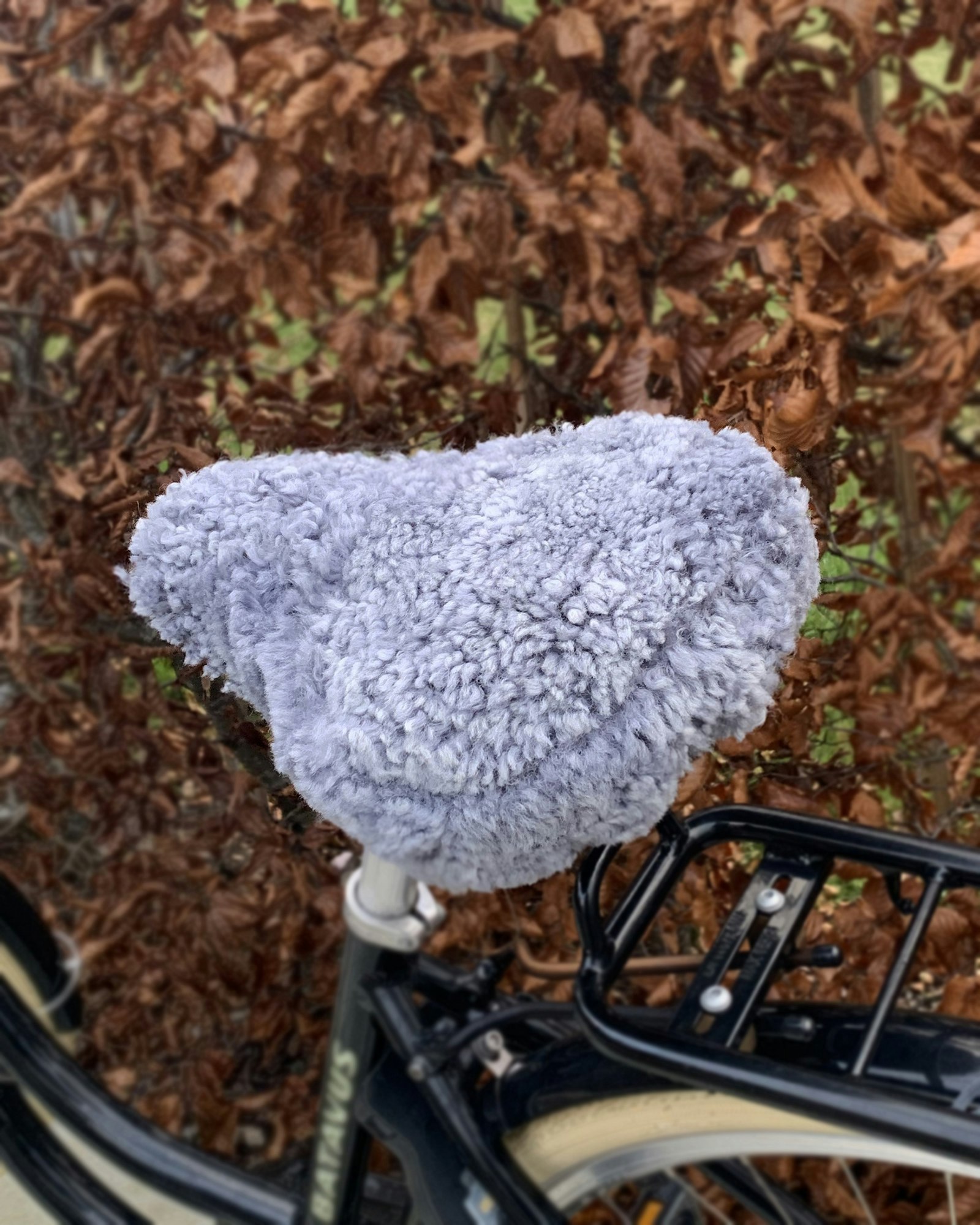 Överdrag för Cykelsadel 100% Äkta Fårskinn, Grå