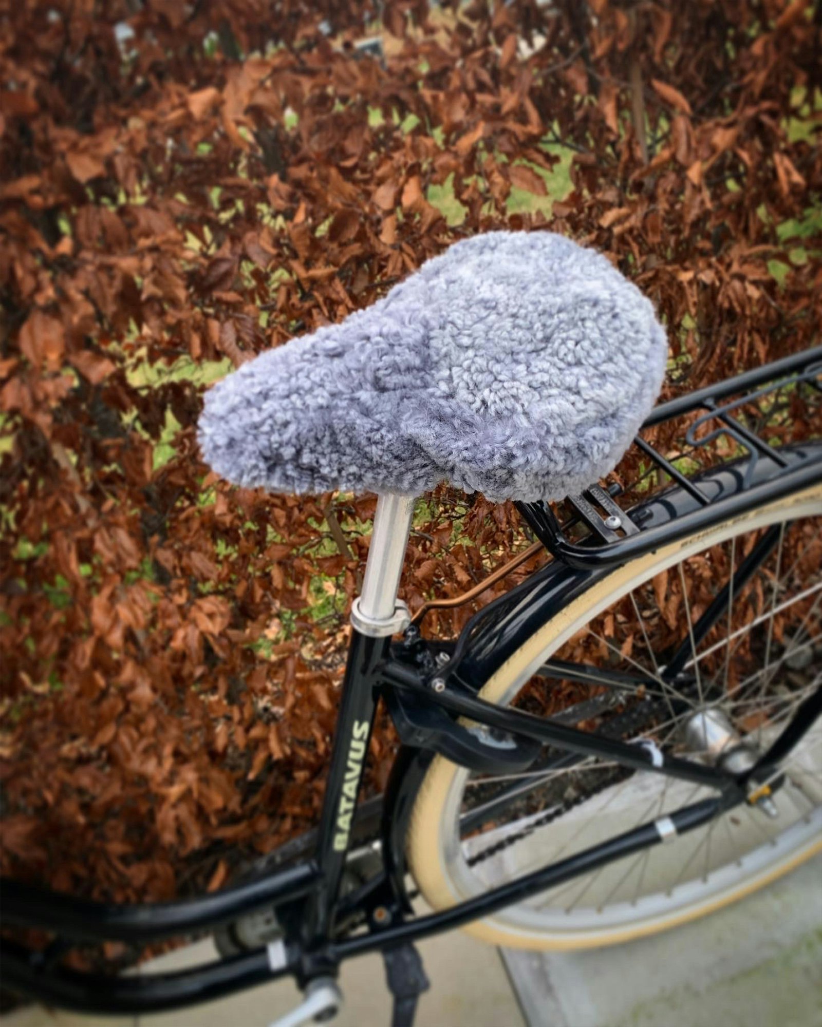 Överdrag för Cykelsadel 100% Äkta Fårskinn, Grå