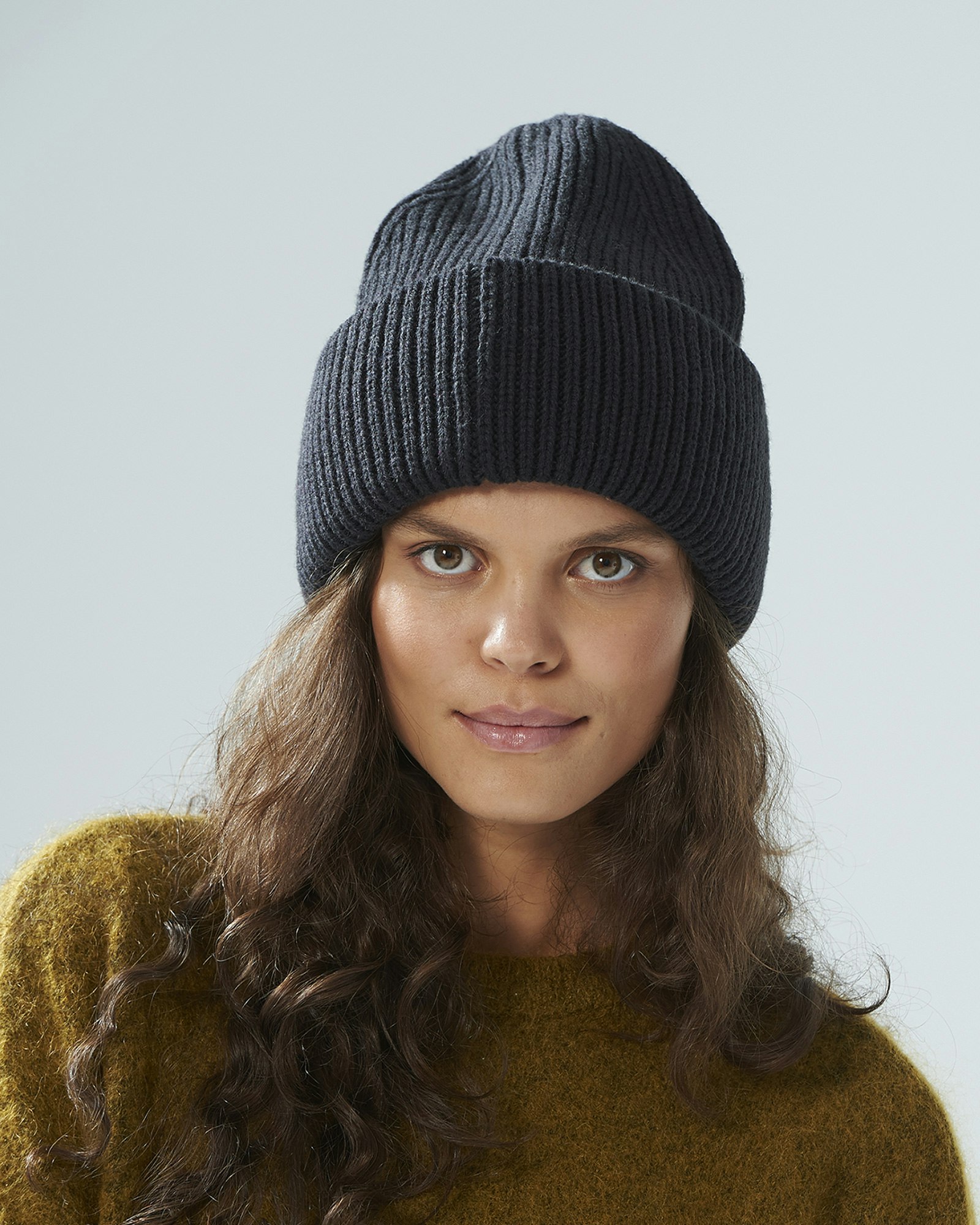 Ribbed Oversized Beanie, Marin
