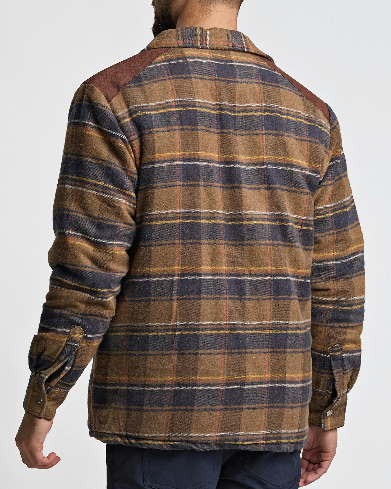 Fodrad Overshirt Wood i Brun/Blå Rutig Flanell – Herr