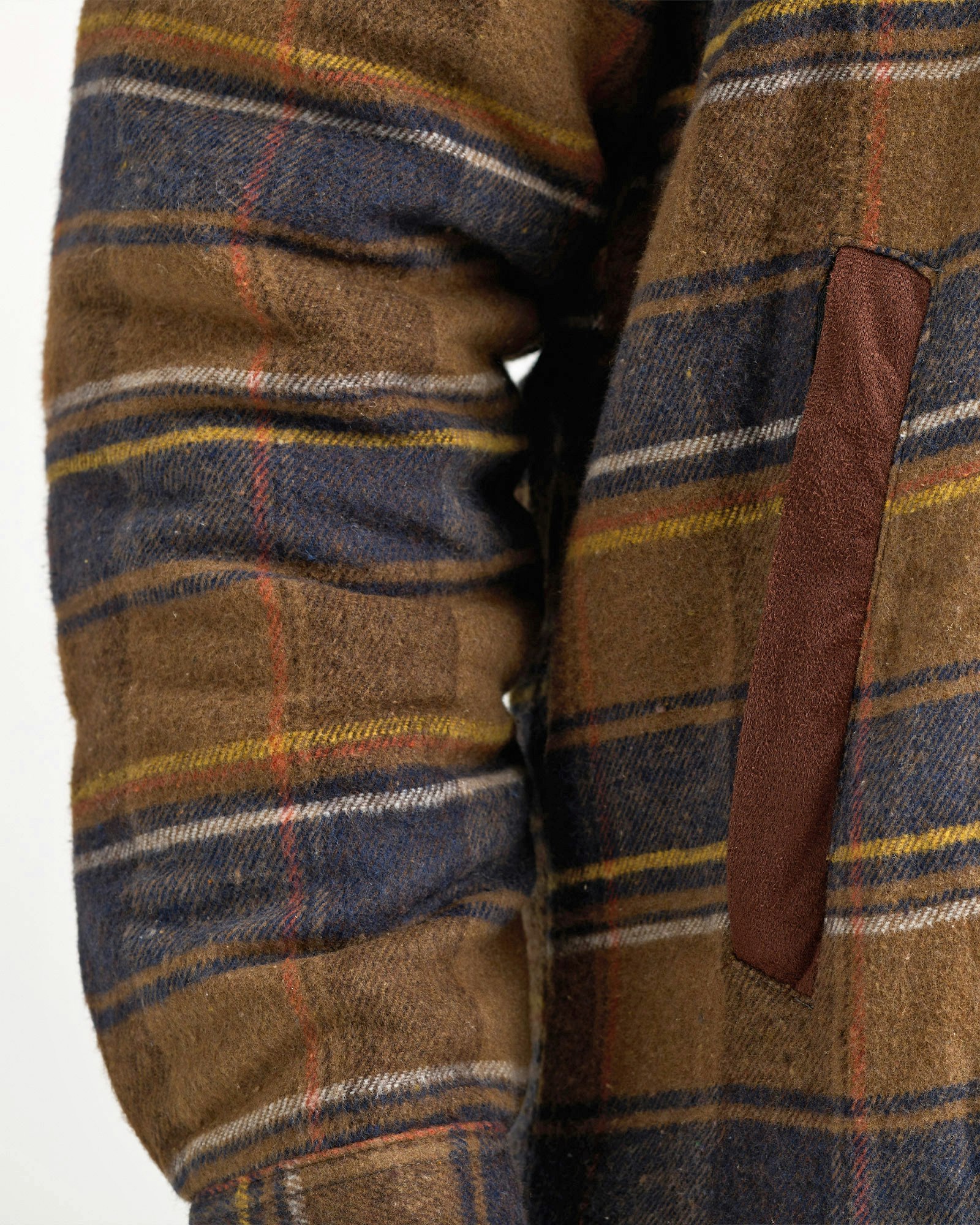 Fodrad Overshirt Wood i Brun/Blå Rutig Flanell – Herr