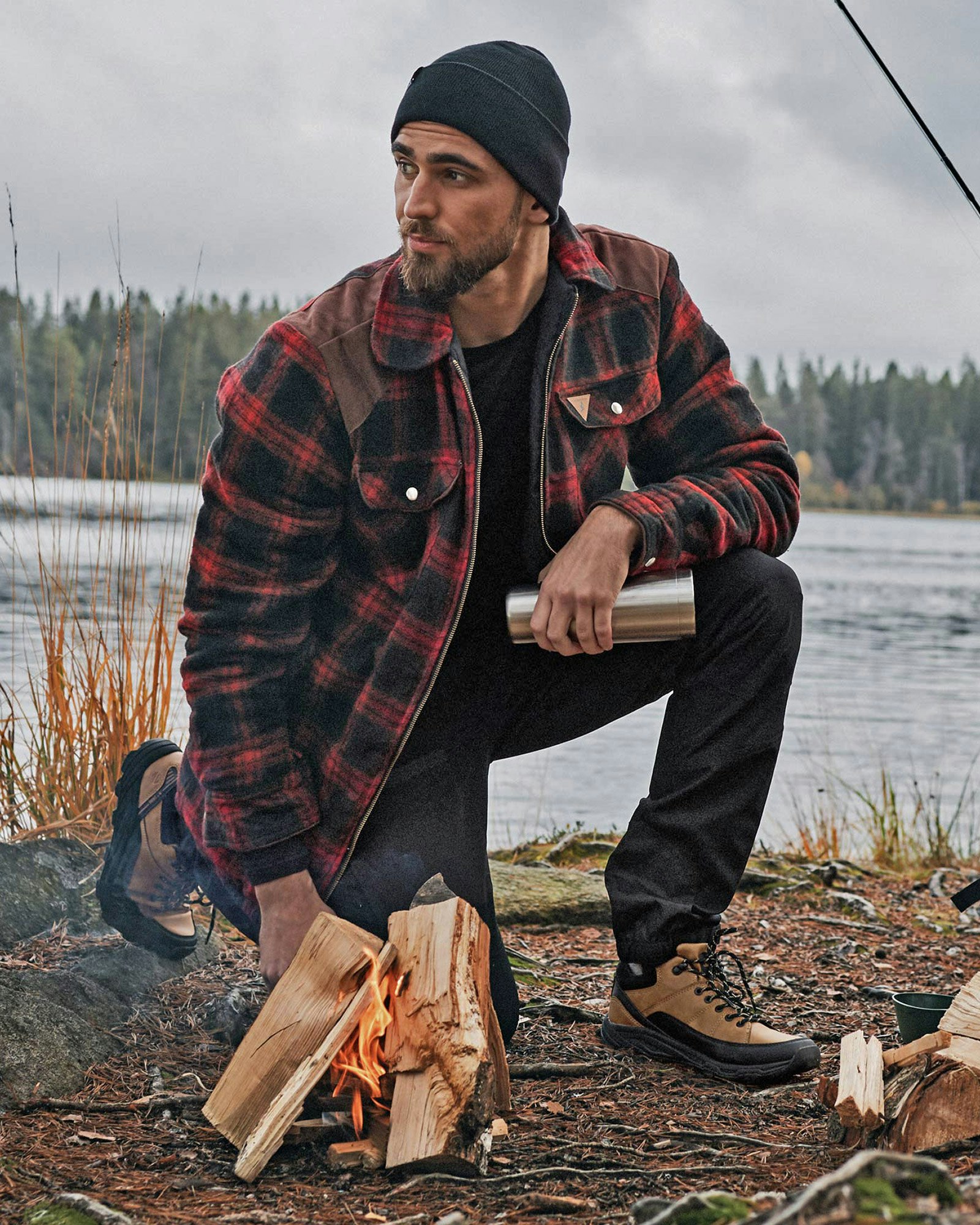 Canada Lumber-Jacket Herr, Röd/Svart M-3XL - Haika Adventure AB