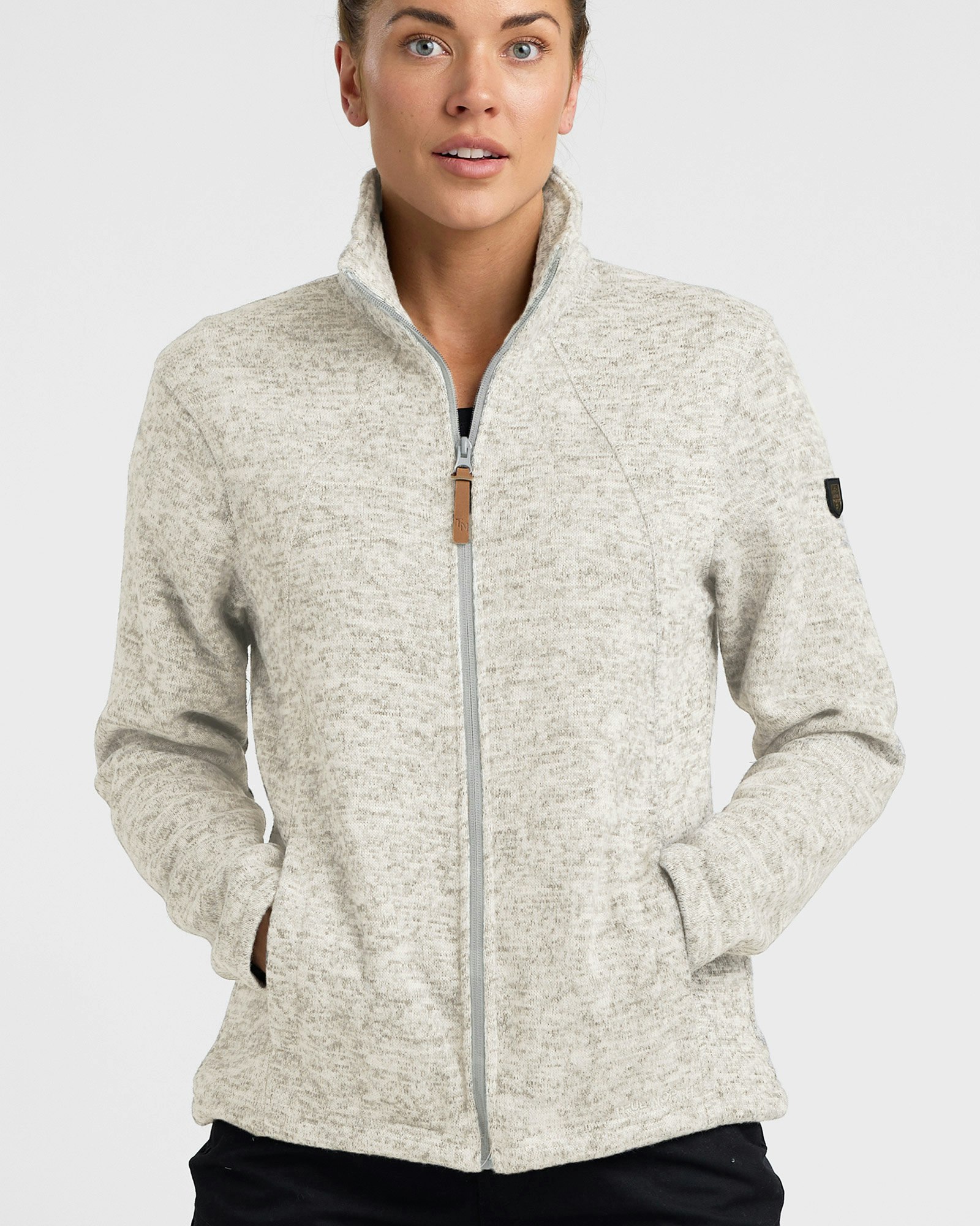 Flatfleece Jacka Dam Ljusgrå
