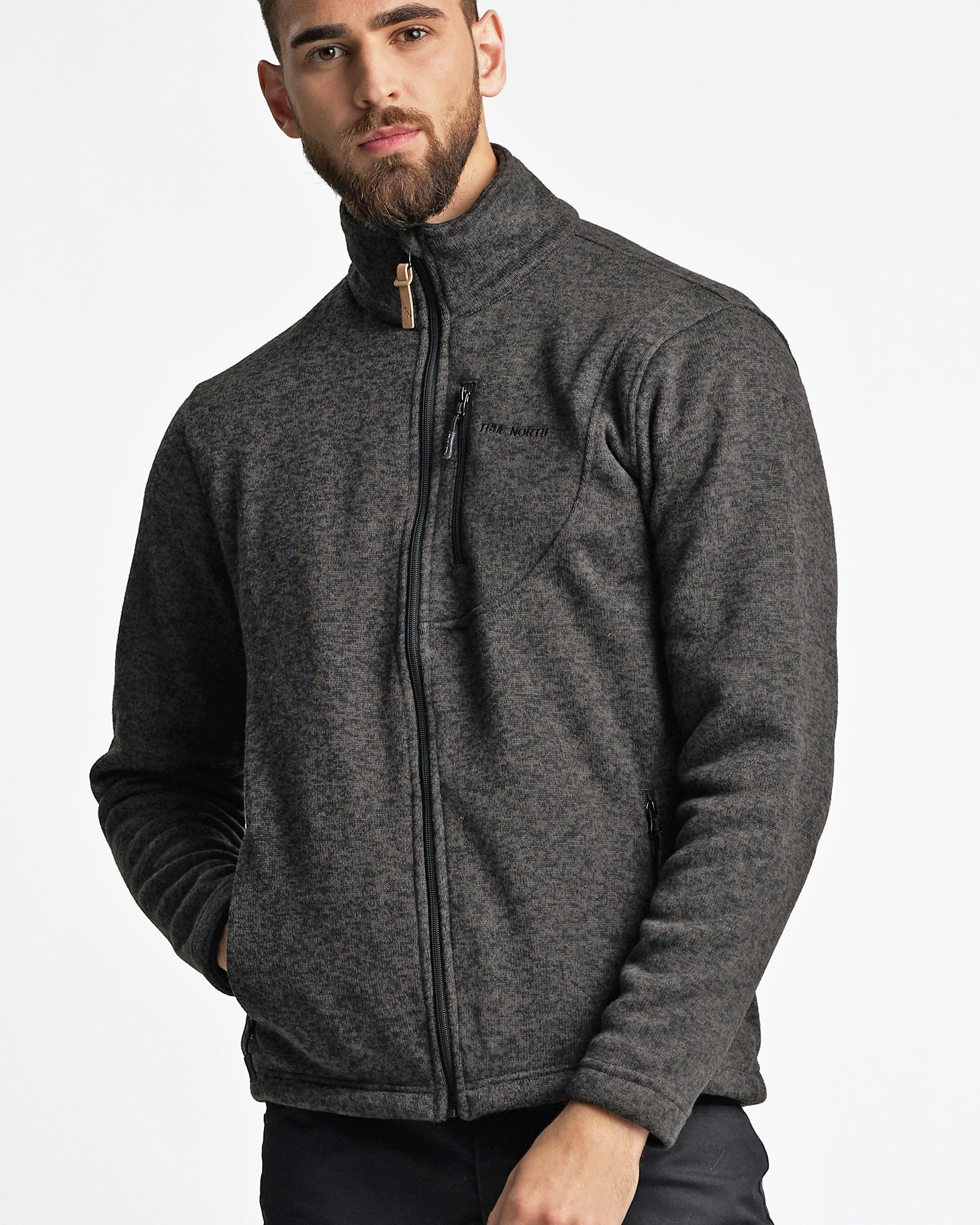 Flatfleece Jacka True North Herr, Black