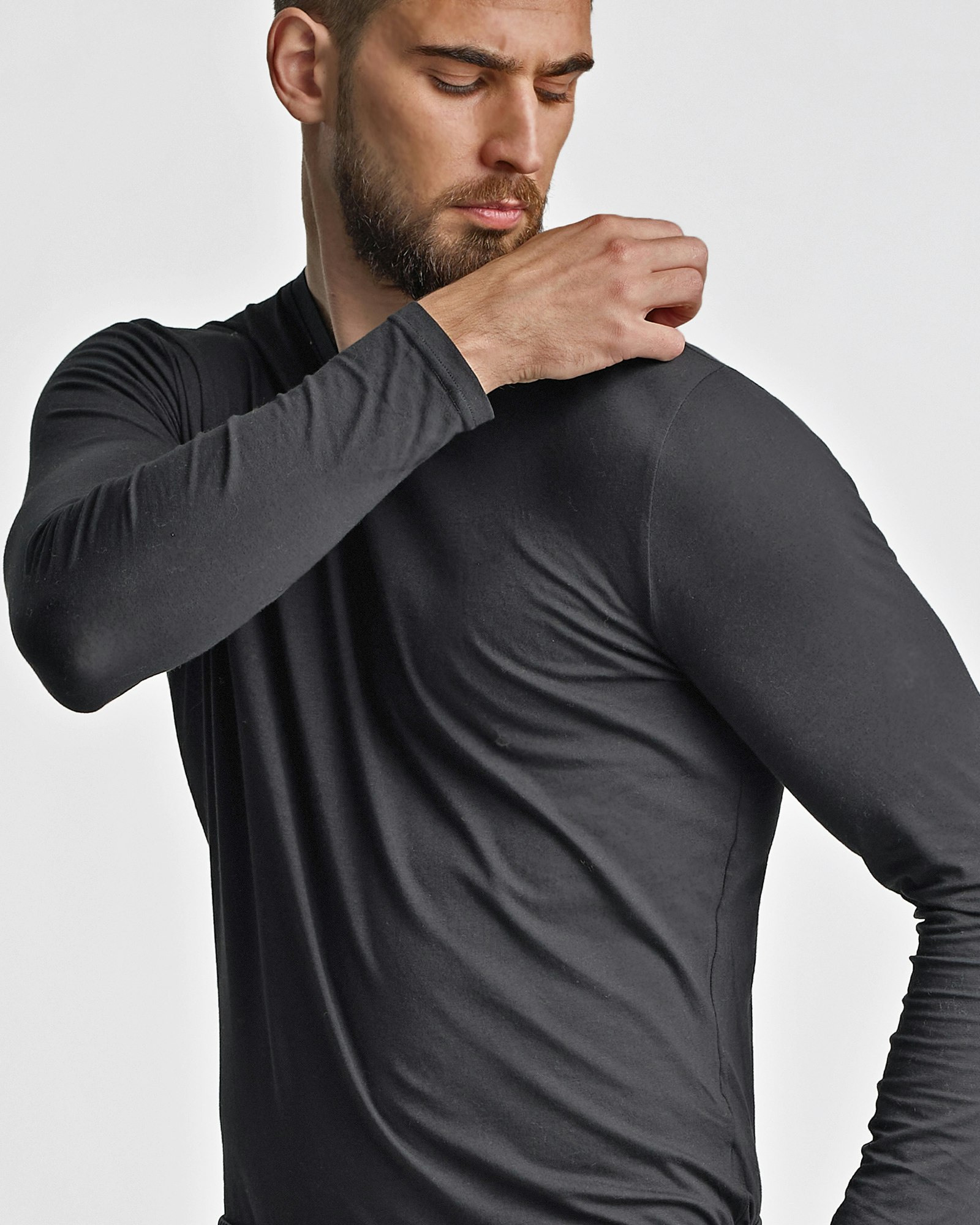 Long Sleeve Herr, Black