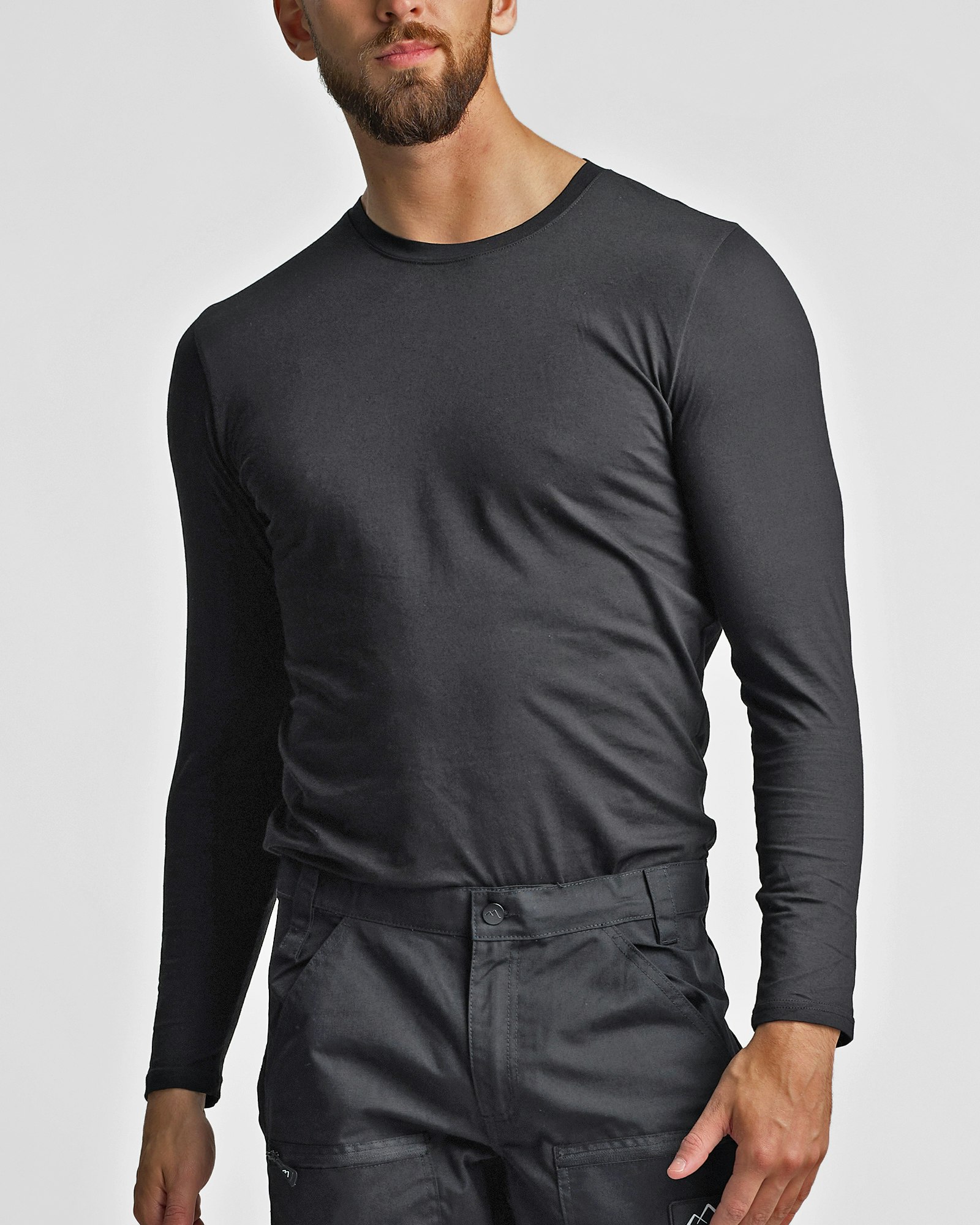 Long Sleeve Herr, Black