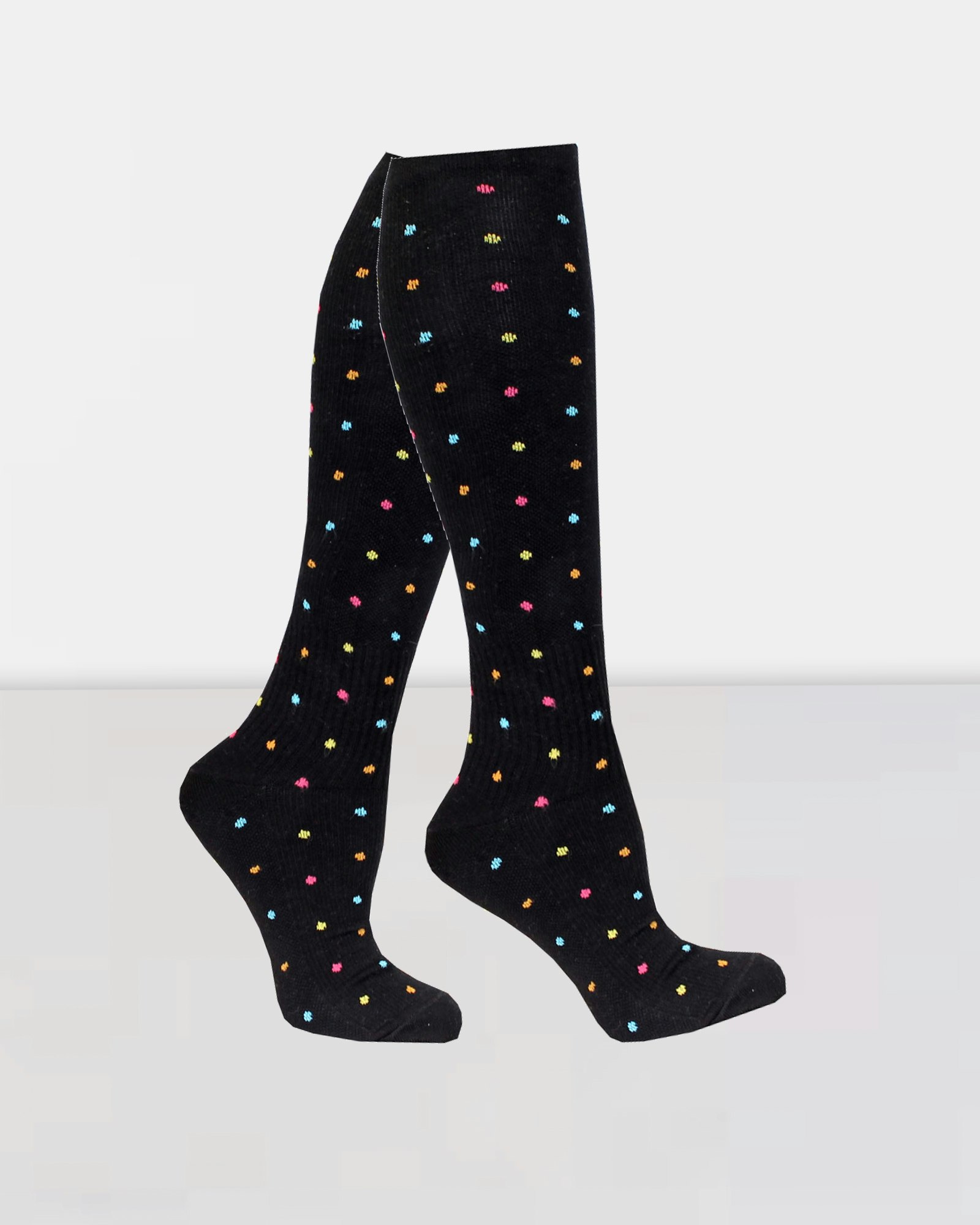 Stödstrumpa Small dots, Svart  1-par
