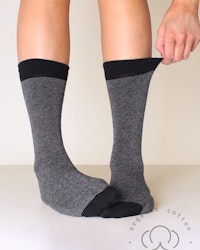 Organic Cotton Mini-Stripe, Svart-Grå 3-Par