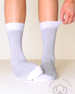 Organic Cotton Mini-Stripe, Vit-Grå 3-Par