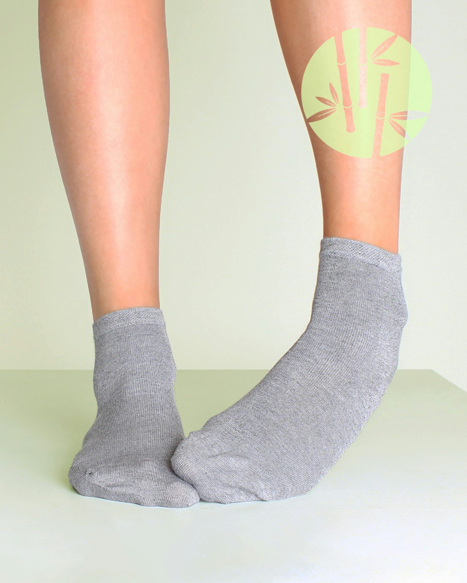 Super-Comfi Short-Ankle Socks Bambu, Grå / 2-Par