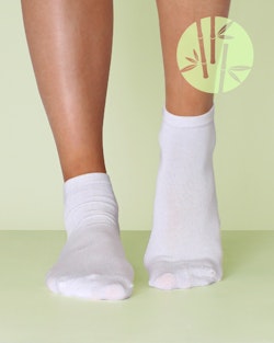 Super-Comfi Short-Ankle Socks Bambu, Vit / 2-Par